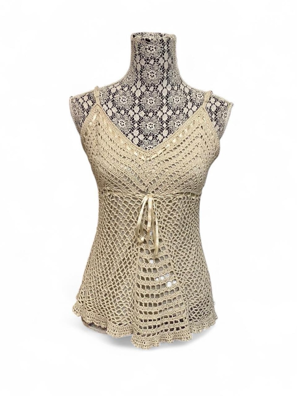 Faded Glory Crochet Babydoll Style Tank Top